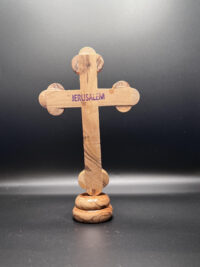 Free Standing Olive Wood Cross Crucifix – 3 Incense & Holy Soil - Image 3