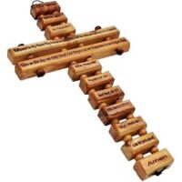 ‘The Lord’s Prayer’ Cross – Holy Land Cross made from Olive Wood - Image 2