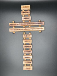 ‘The Lord’s Prayer’ Cross – Holy Land Cross made from Olive Wood