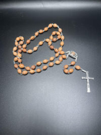 Olive Wood Rosary "Soil, Jerusalem Cross and Crucifix"