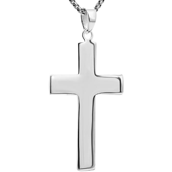 Classic Sterling Silver Cross Necklace with ‘Jerusalem’ Engraving - Image 2