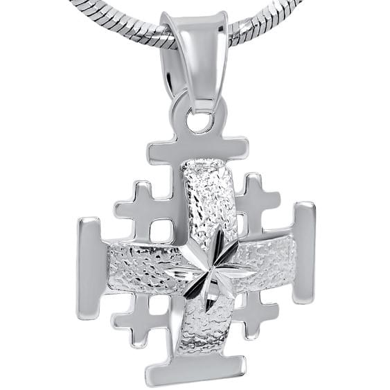 Jerusalem Cross ‘Bright Morning Star’ Silver Pendant