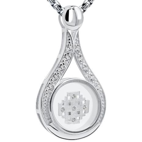 Oil of Gladness’ Spinning ‘Jerusalem Cross’ Silver and Zirconia Necklace