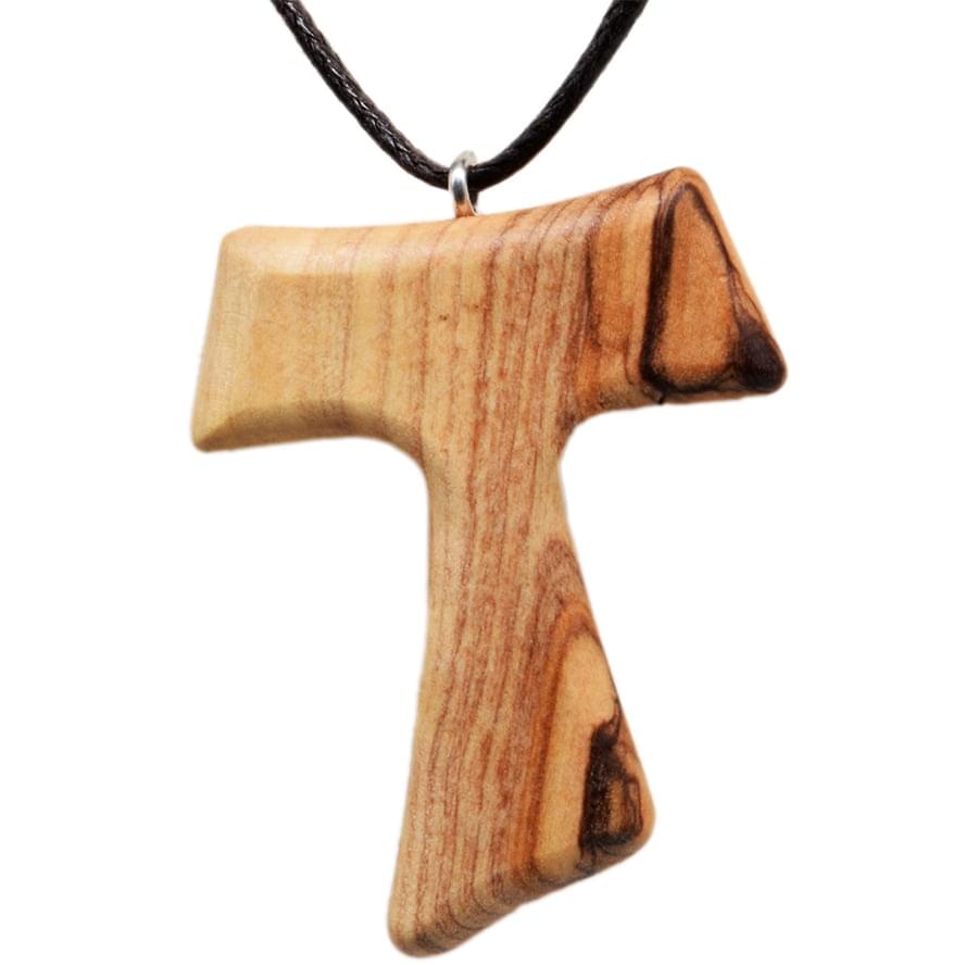 Olive wood Tau Cross necklace  - Image 2