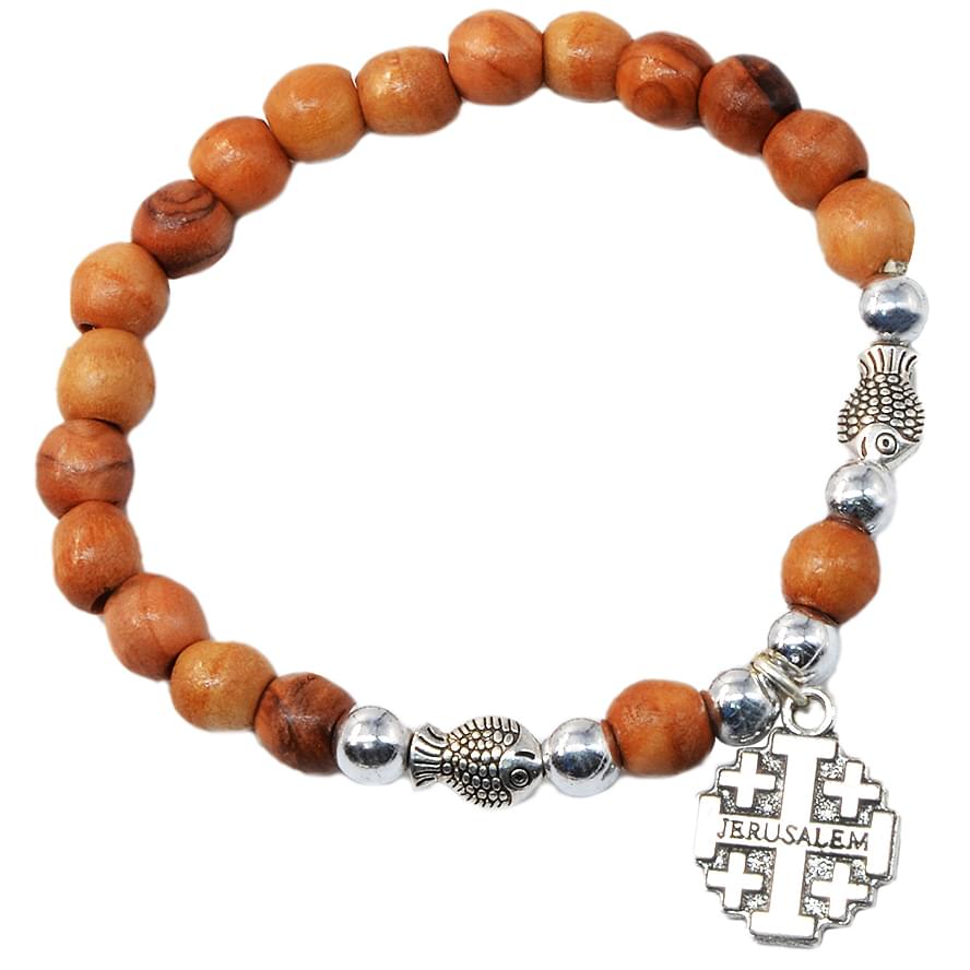 Bracelet with Metal Fishes and ‘Jerusalem Cross’