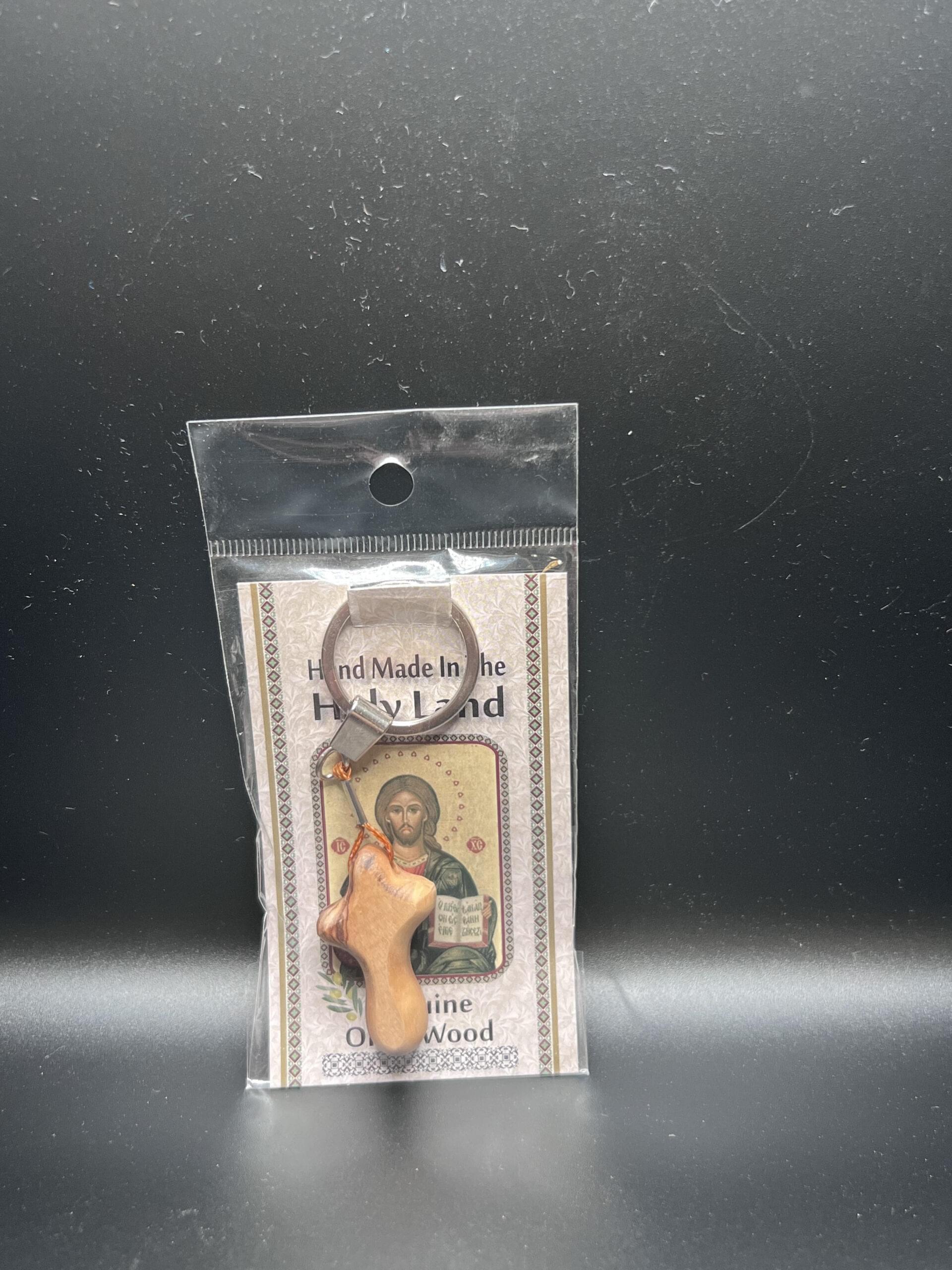 Olive Wood ‘Comfort Cross’ Keychain